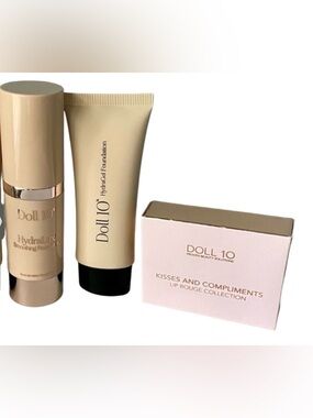 Doll 10 Makeup-1 HydraGel & 1 Hydralux FAIR Foundations & 3 lipsticks BRAND NEW